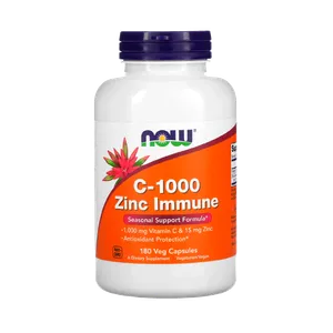 Vitamina C Zinc Inmune Now Foods 1000mg 180 Cápsulas Vegetales